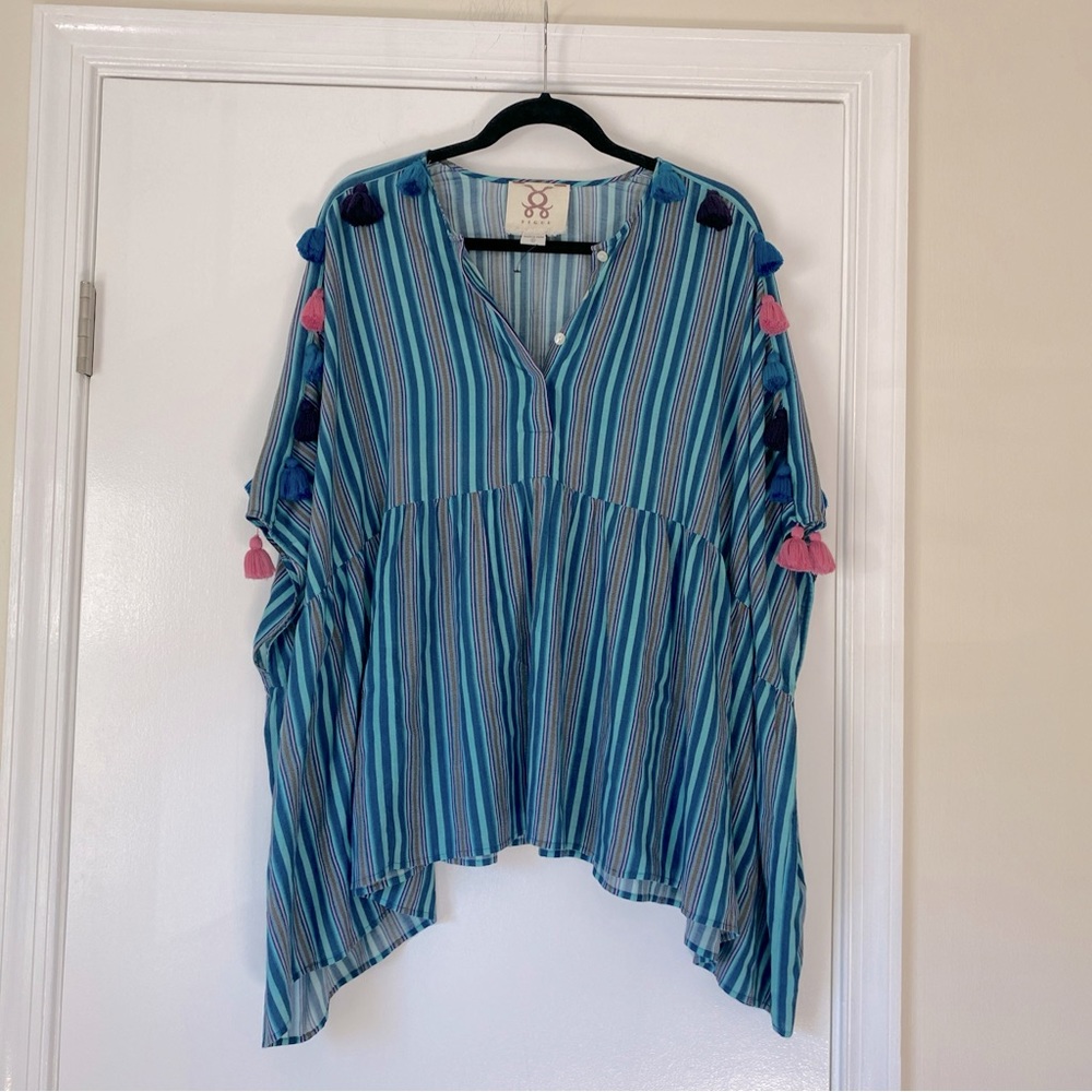 Figue oversized tasseled babydoll top size S NWOT